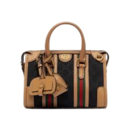Gucci Mini Top Handle Bag With Double G Brown/Grey For Men 8.7in/22cm